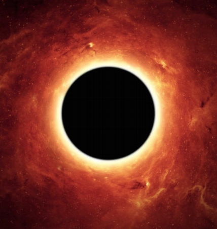 Artist view of a failed supernova resulting in the formation of a black hole.