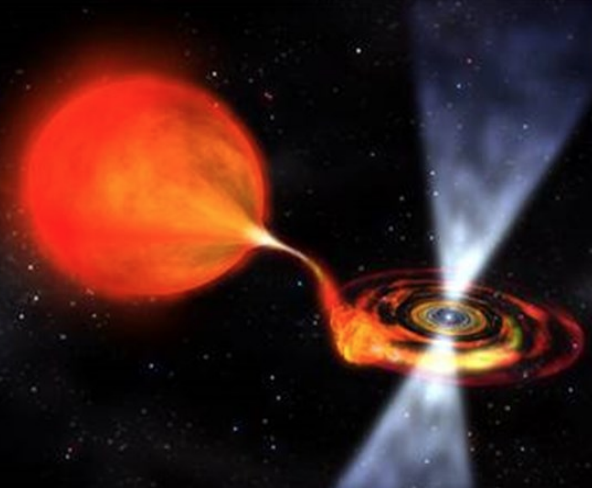 An artists depiction of an accreting neutron star burster. 