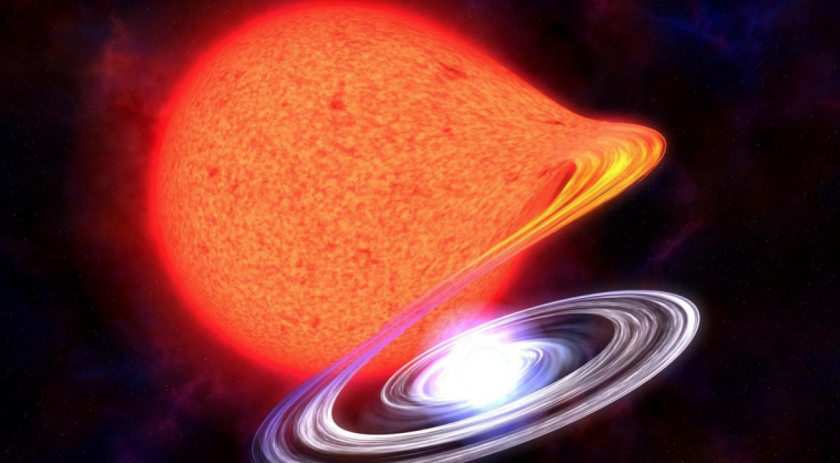 Artists view of an accreting neutron star