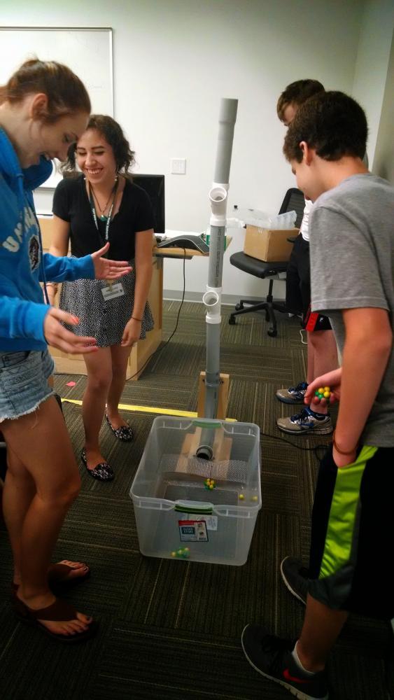 Students smashing marble nuclei